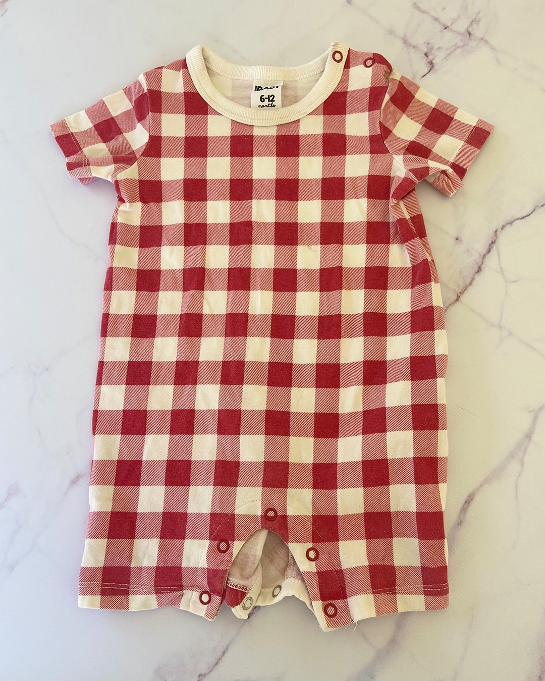 Checked baby grow - 6/12m