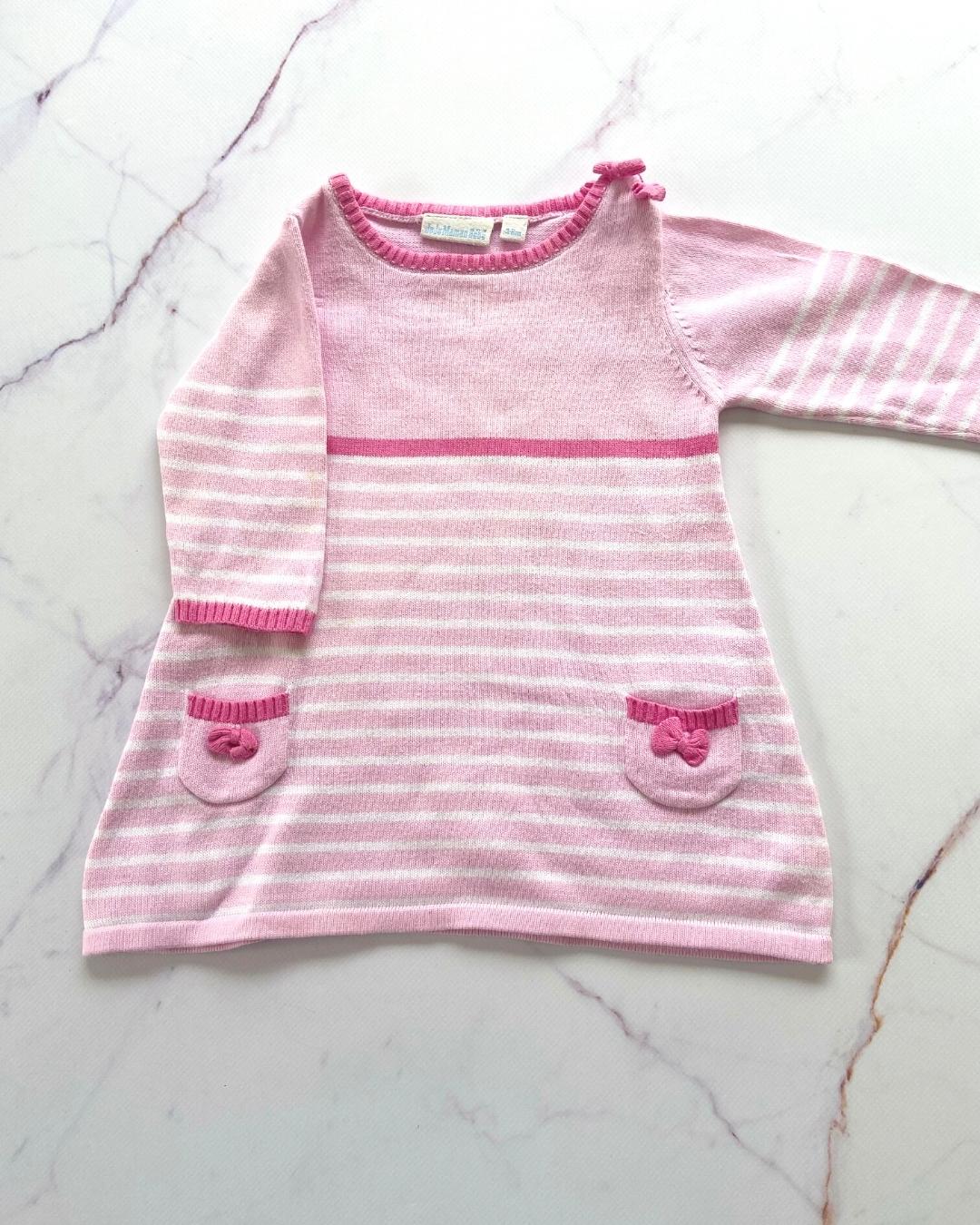 JoJo Mama n Bébé pink striped dress - 3/6m