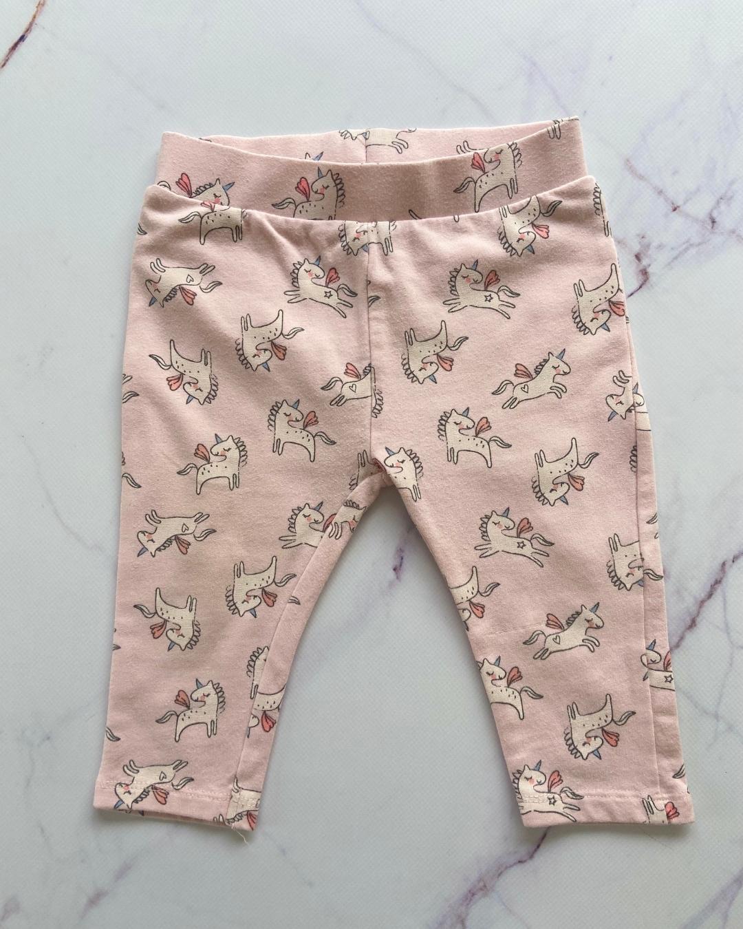 Woolworths pink Unicorn pants 6/12M