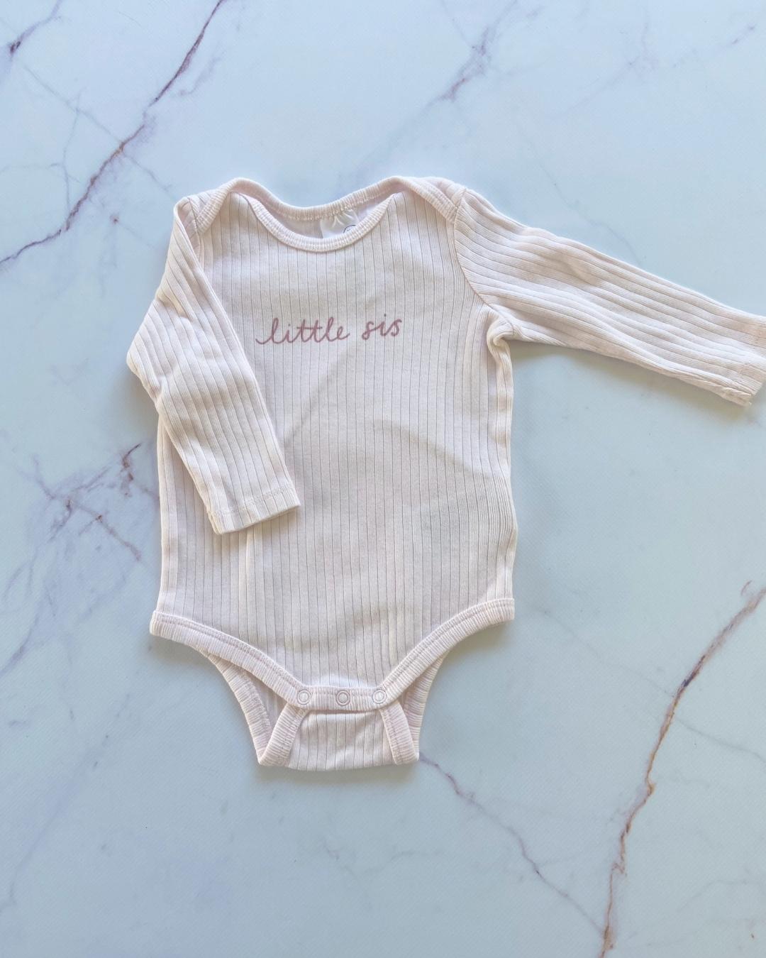 Cotton On long sleeve pink baby grow 3/6M