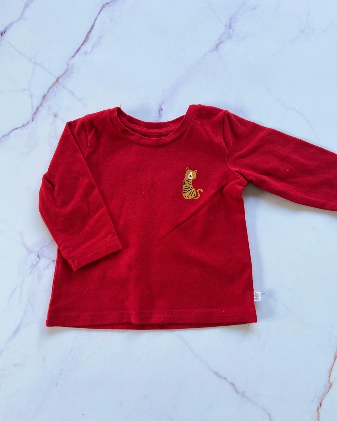 Woolworths red long sleeve Tiger T shirt 1/3M