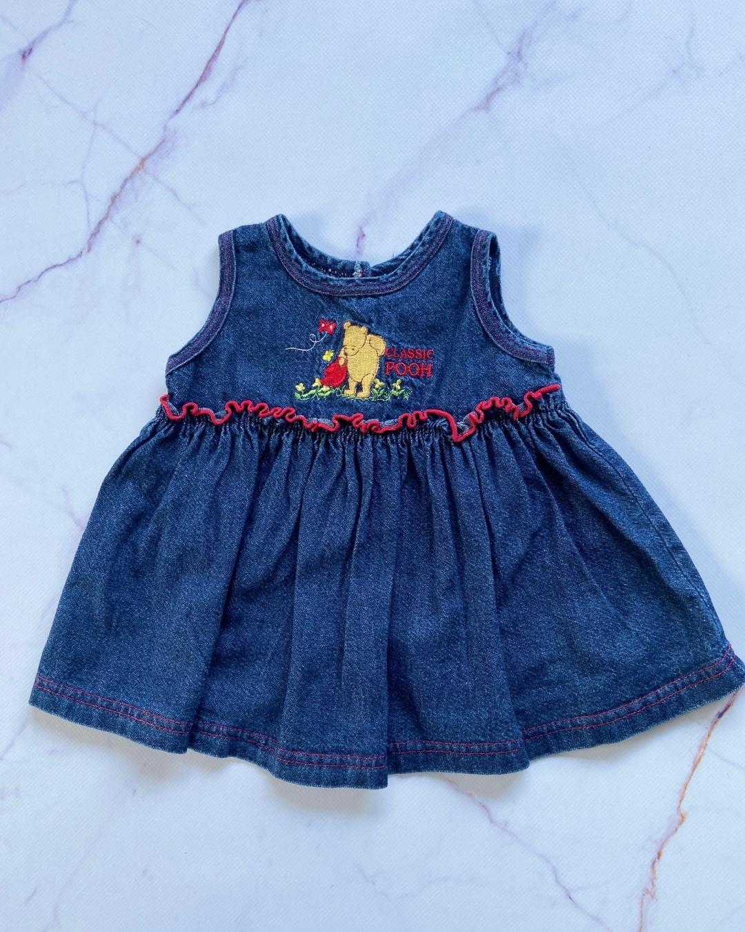 Woolworths denim Pooh dress 1/3M