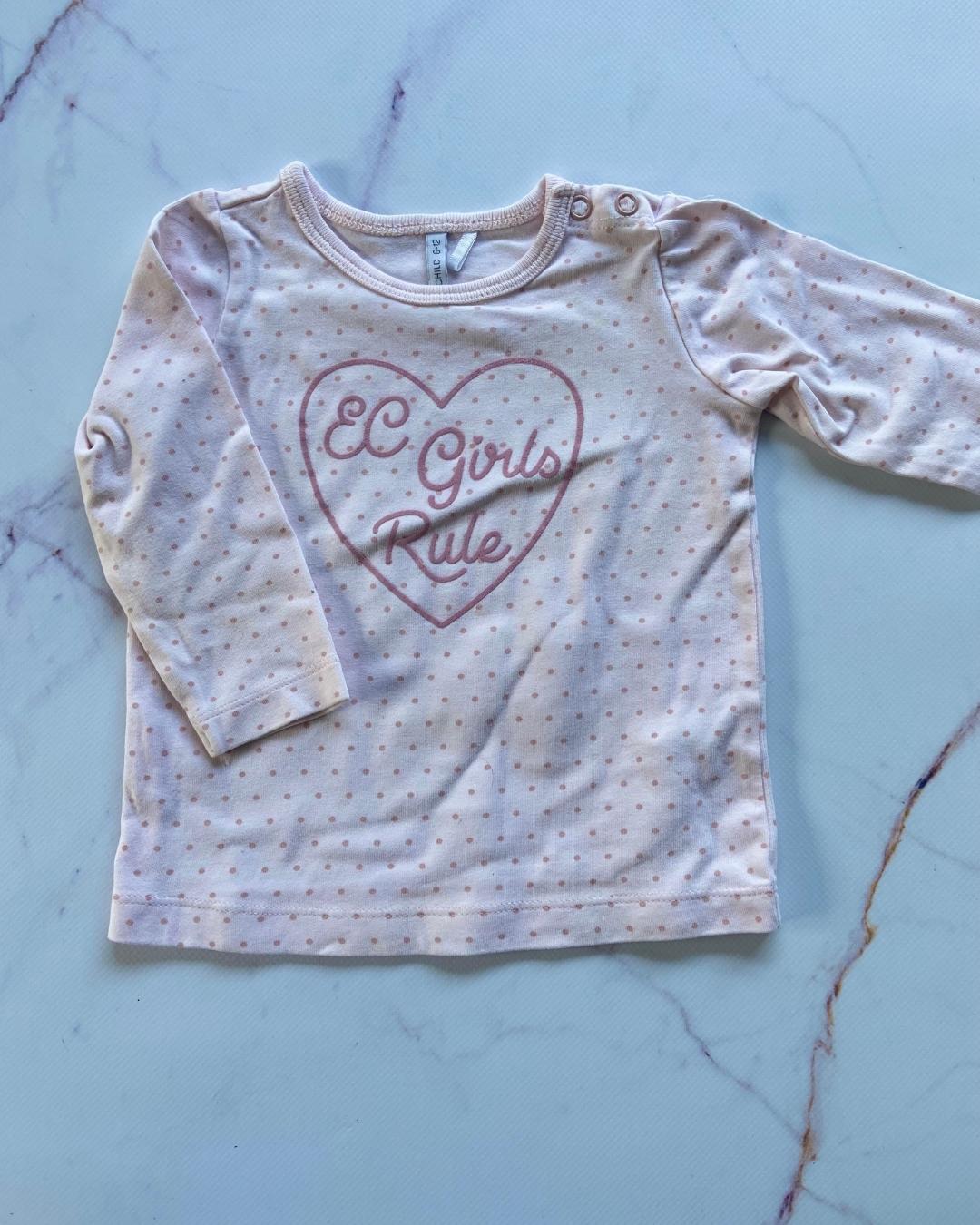 Earth Child pink long sleeve T shirt 6/12M