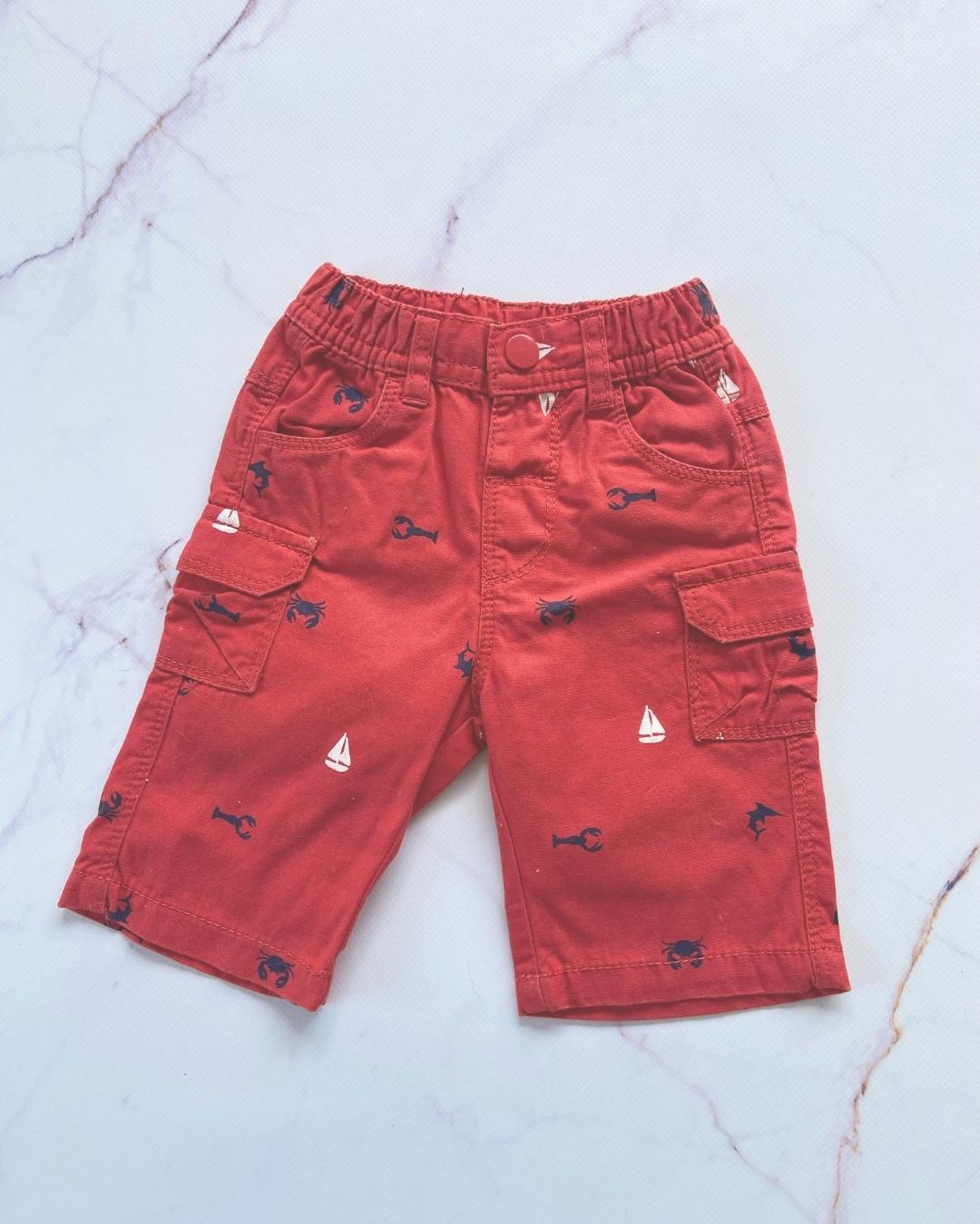Kair red shorts 6/9M