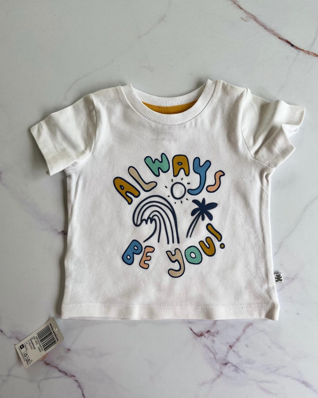 *NEW* Woolworths white 'Always be You' T shirt 1/3M