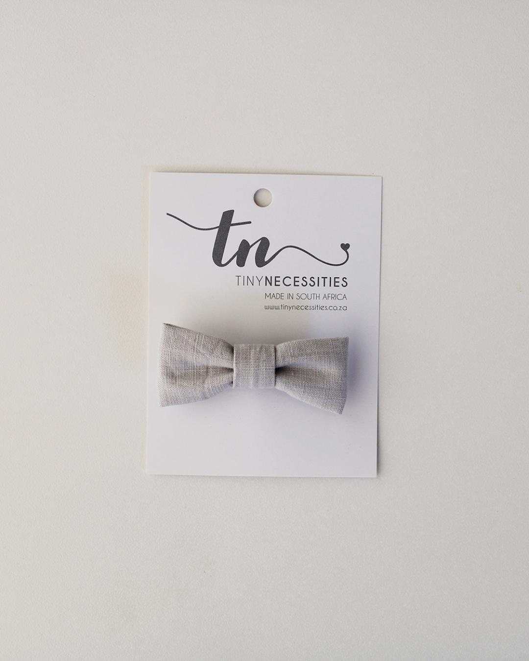 *NEW* Tiny Necessities bowtie in grey
