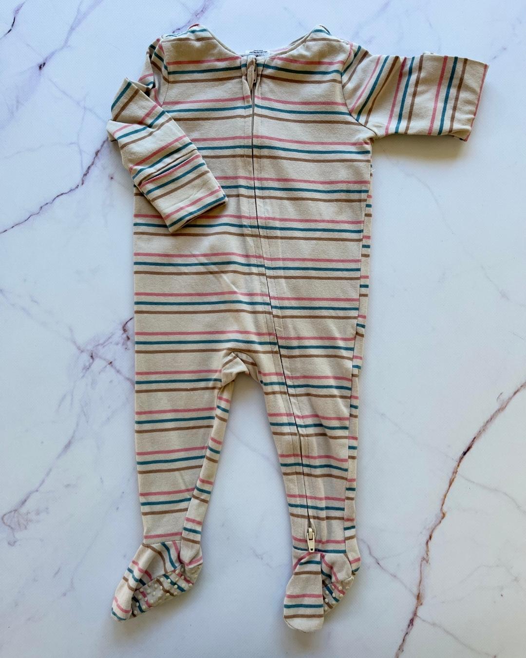 Cotton On beige babygrow with stripes 0/3M