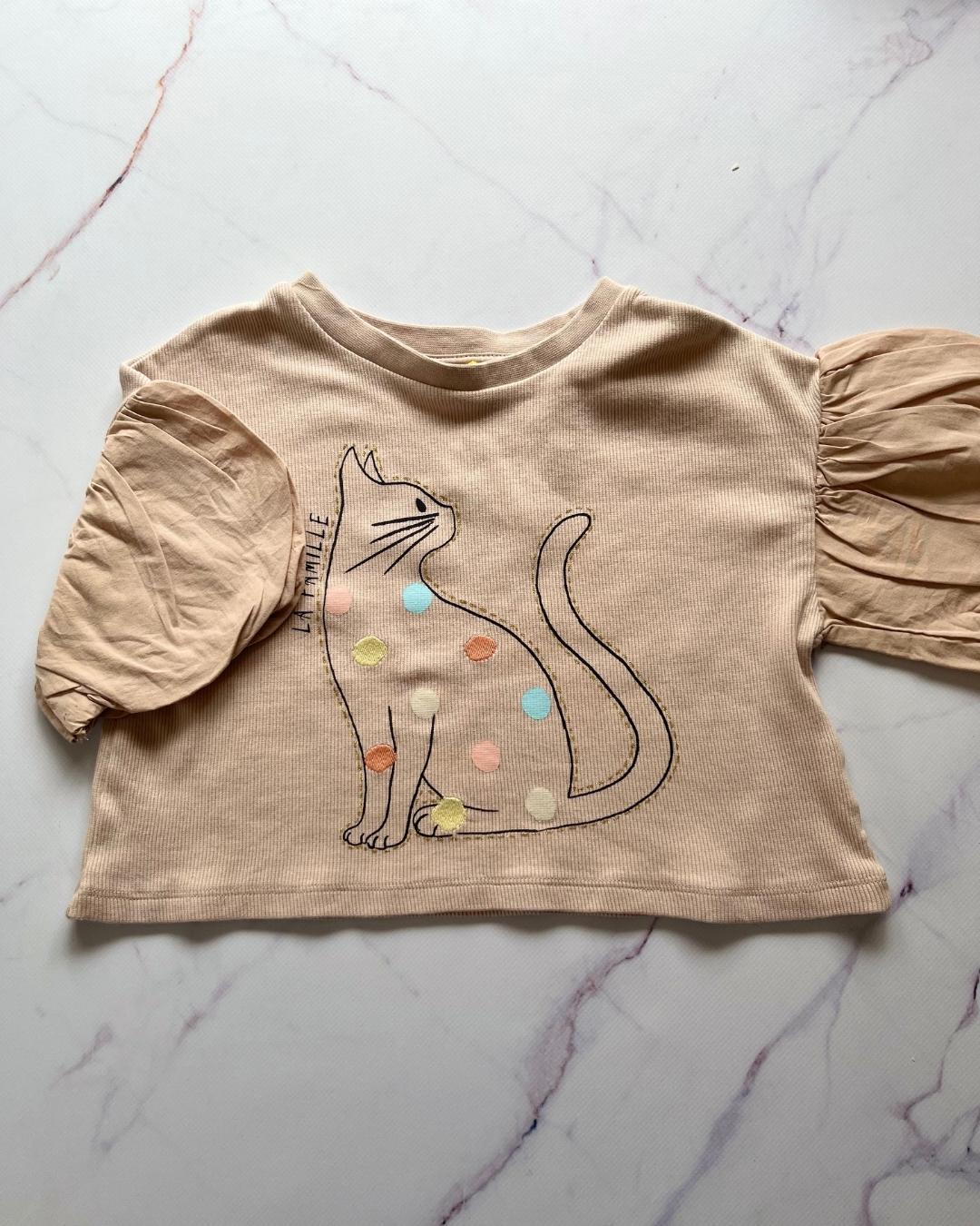 River Island beige cat sweater 5/6Y