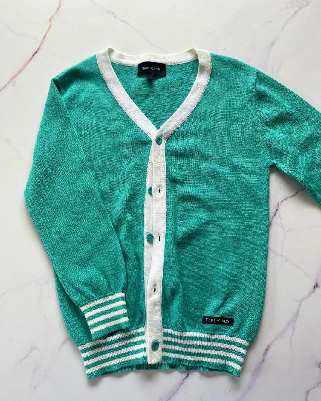 Earth Child turquoise cardigan 5/6Y