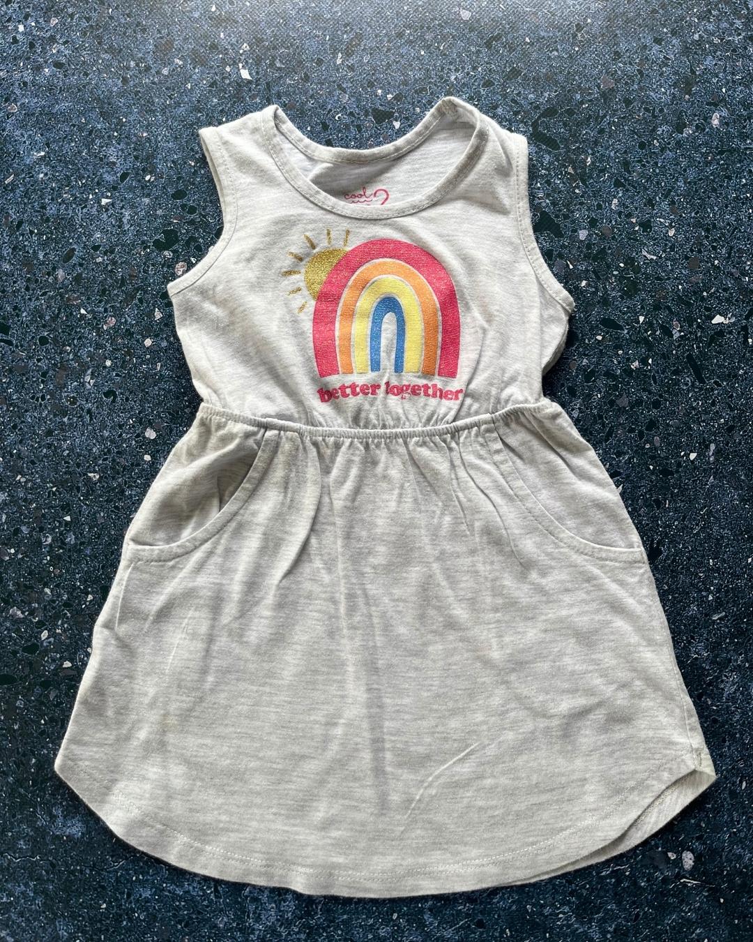 Woolworths grey rainbow dress 2Y