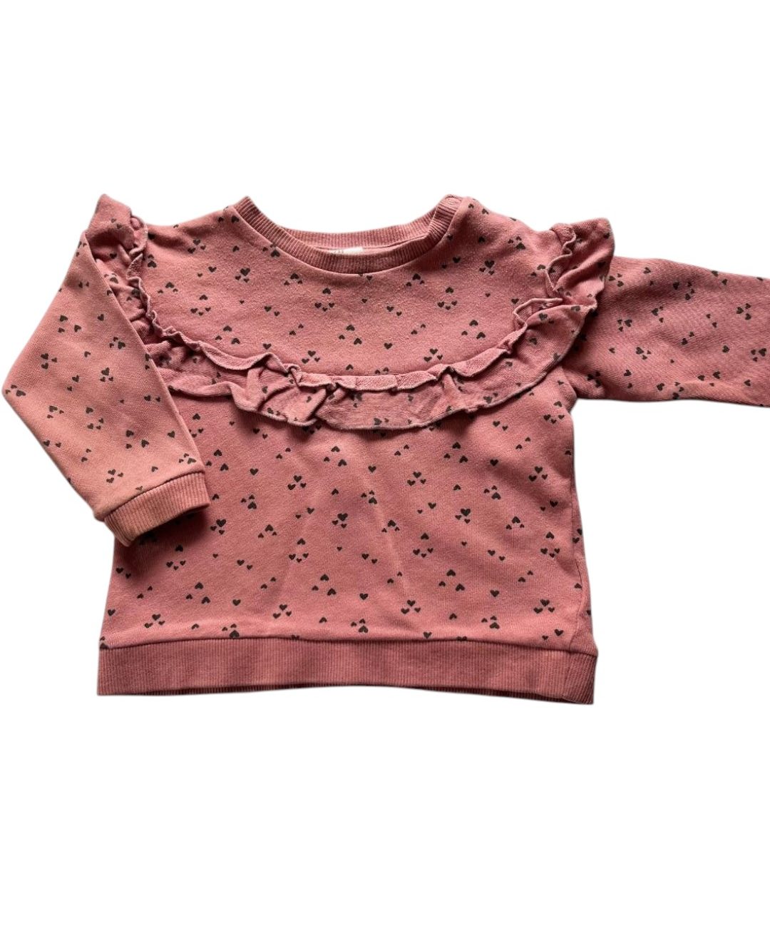 H&M pink heart sweater 9/12M
