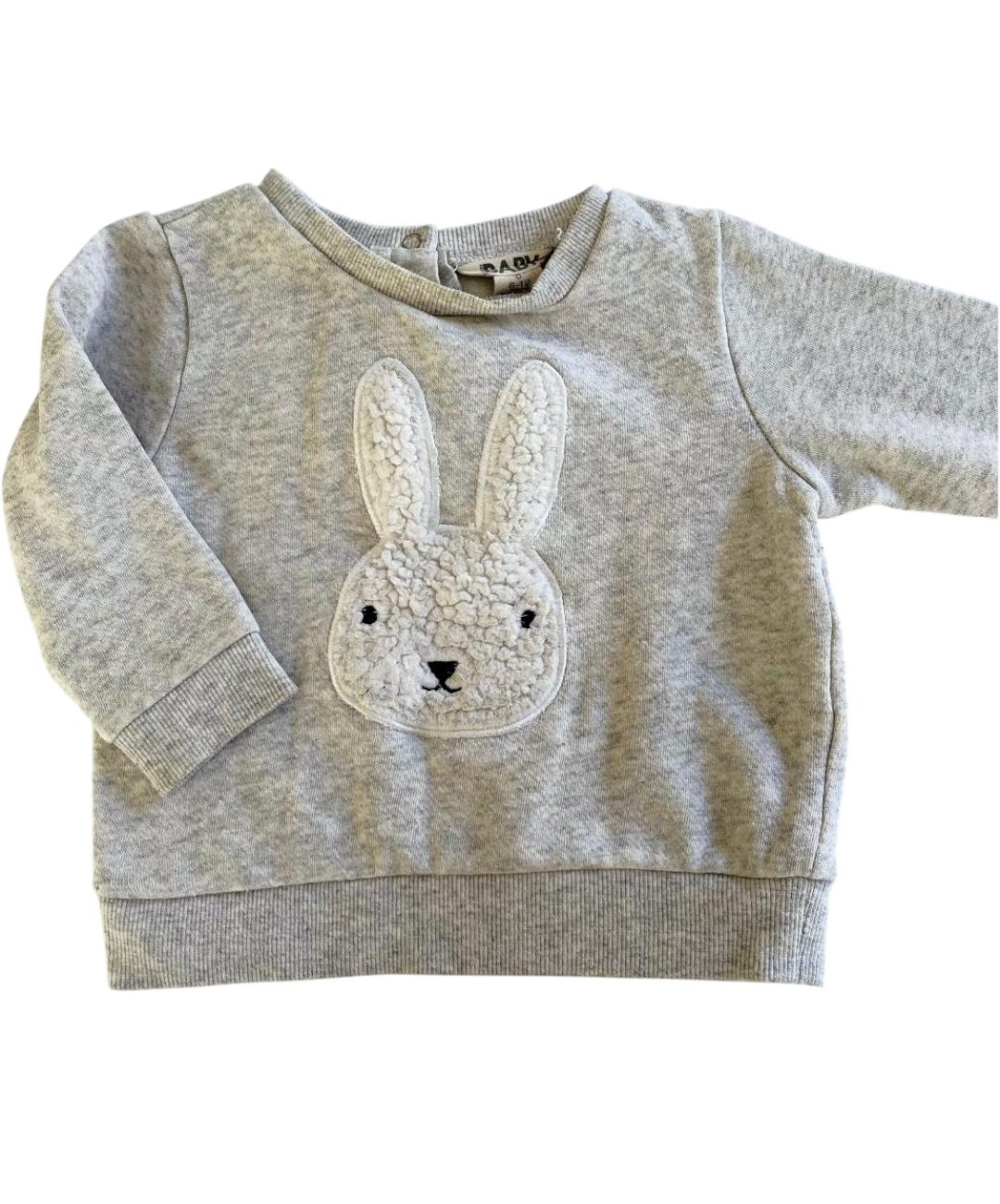 Cotton On grey bunny sweater 6/12M