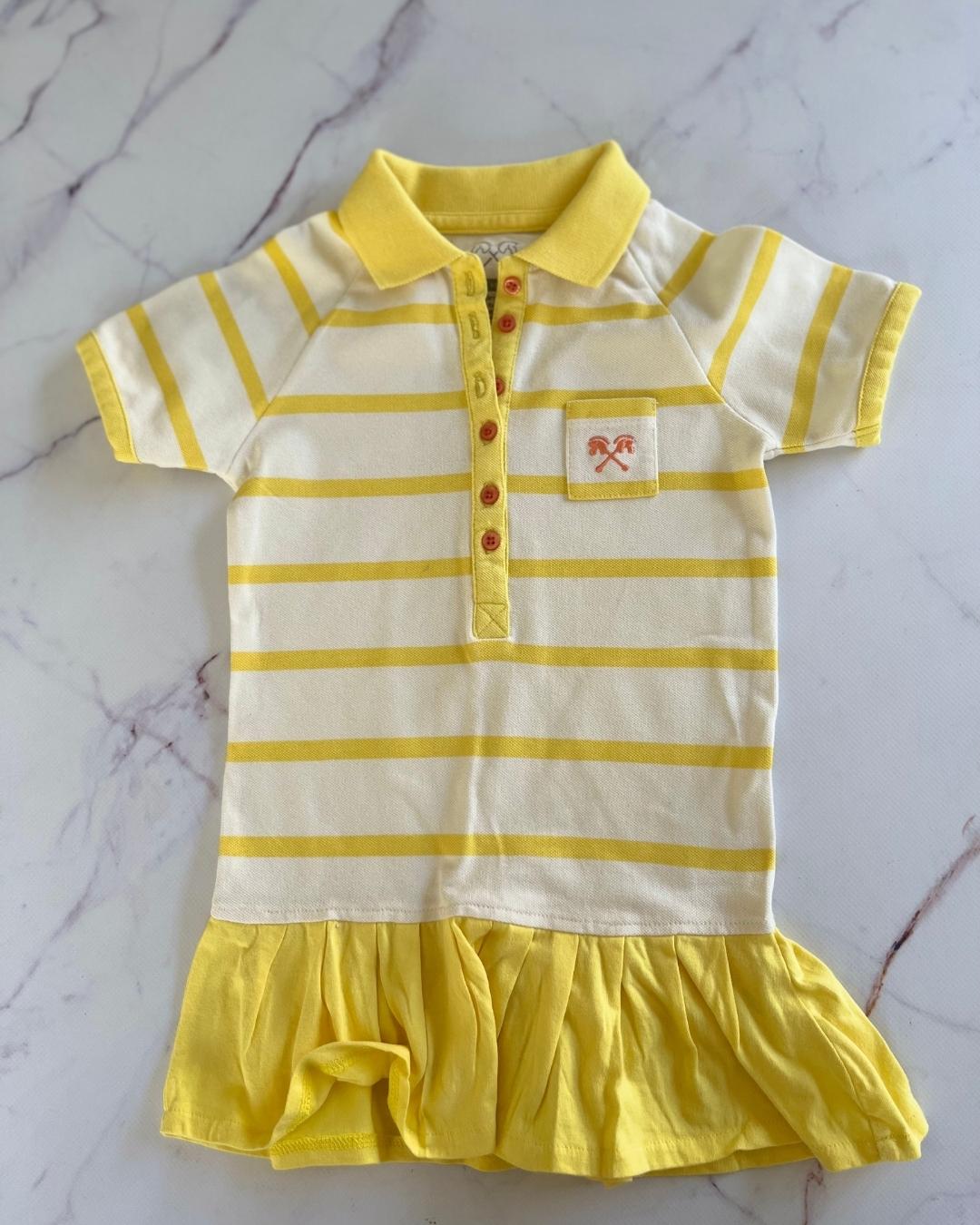 Parental Instinct yellow and white striped collared dress 2/3Y
