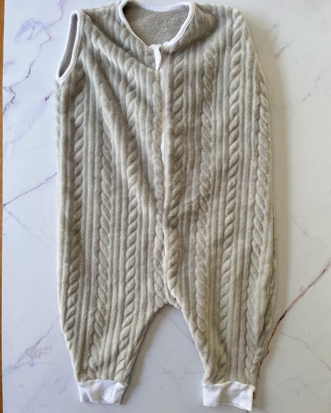 Grey sleeveless fleece sleeping sack