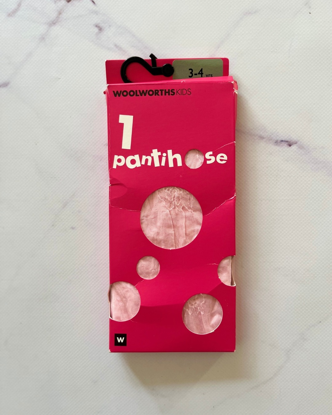 Woolworths pink pantihose 3/4Y