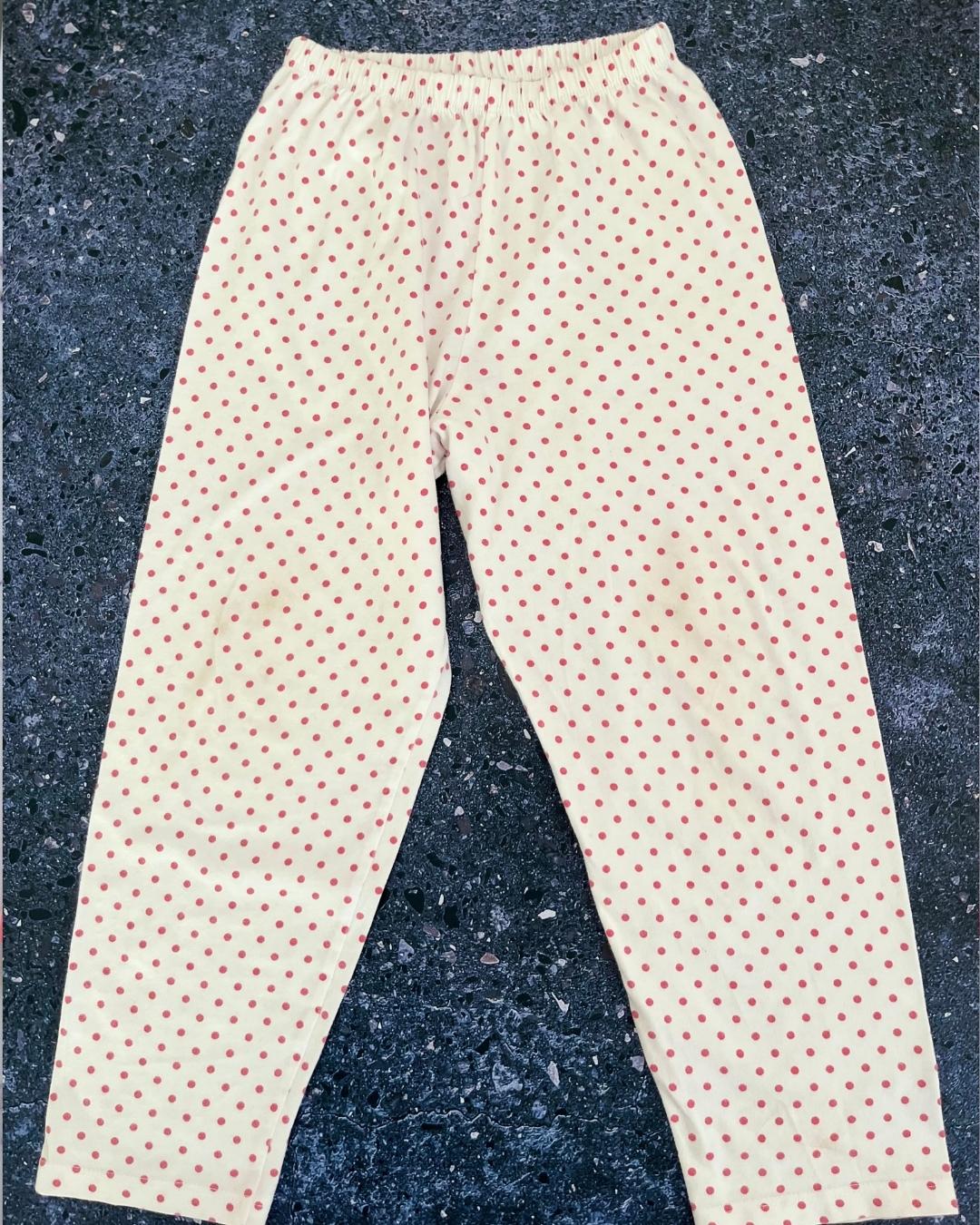 The Little White Company white pajamas with pink polka dots 5/6Y - Image 3