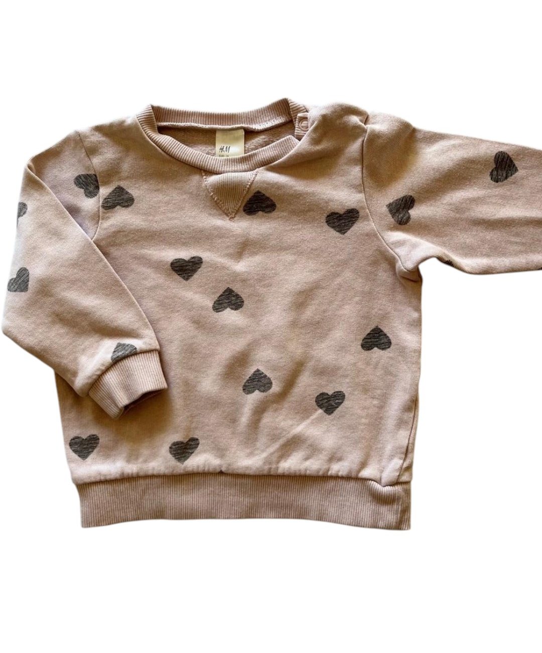 H&M pink heart sweater 6/9M