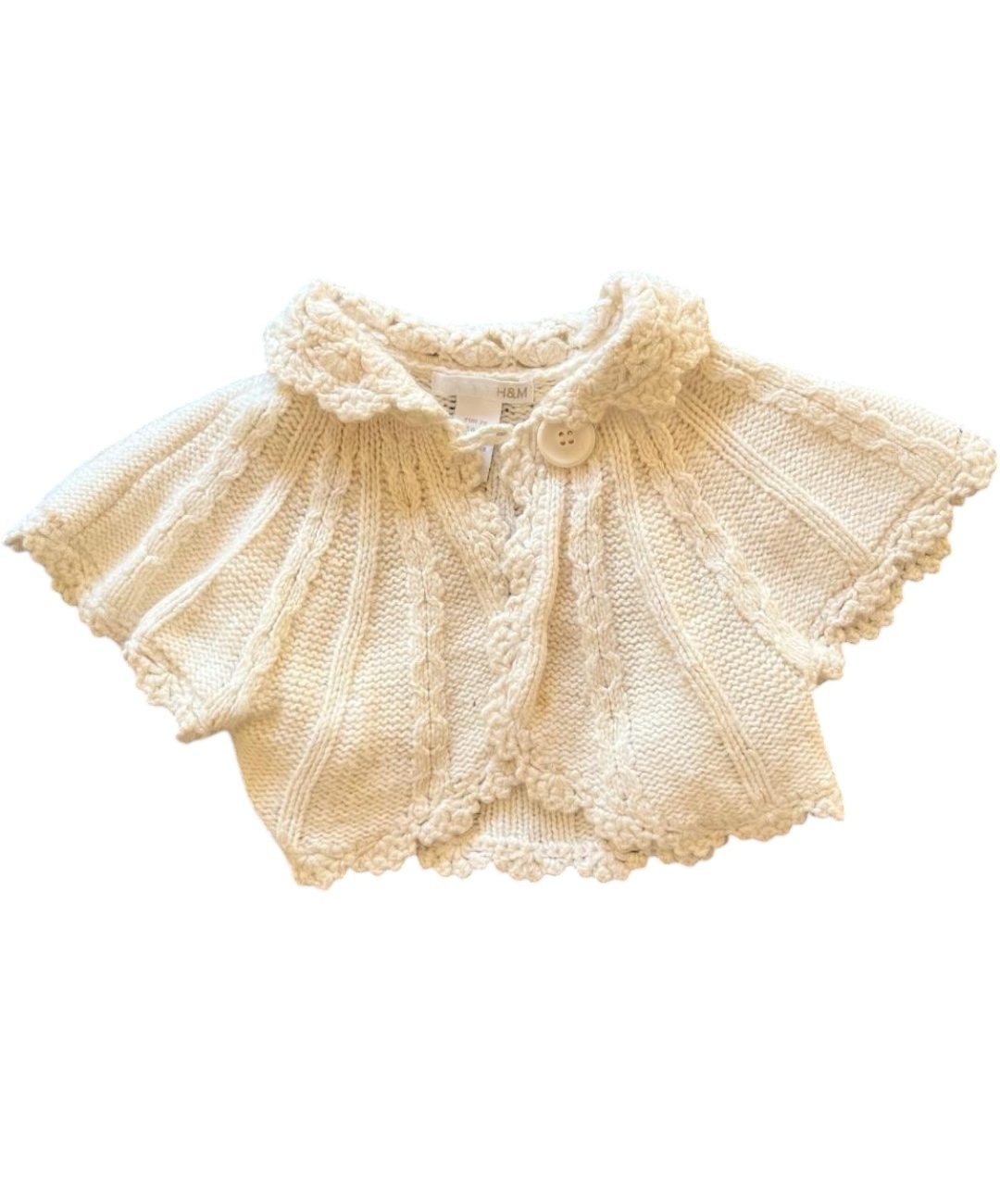 H&M knitted white cardigan 6/9M