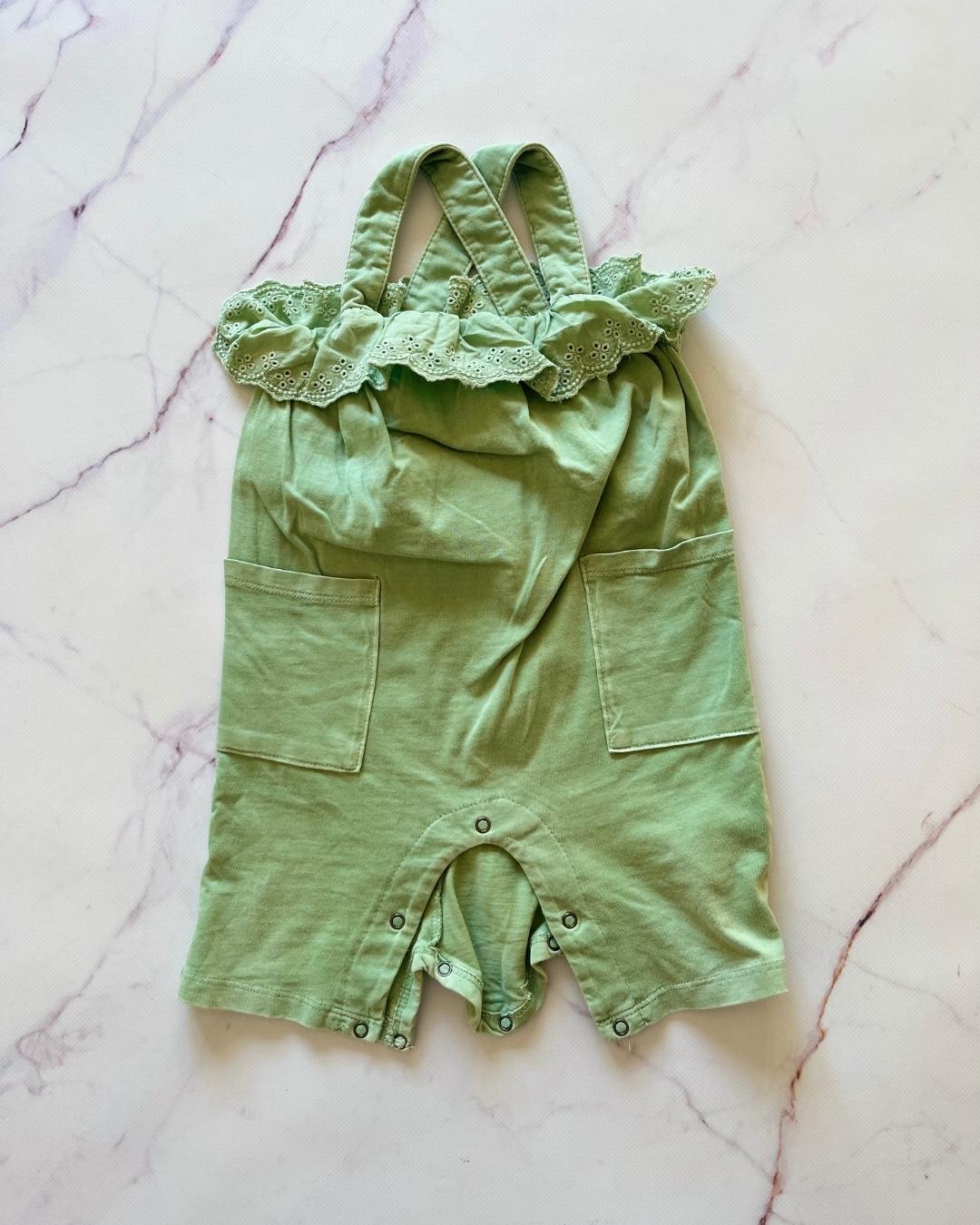 Cotton On green romper 6/12M