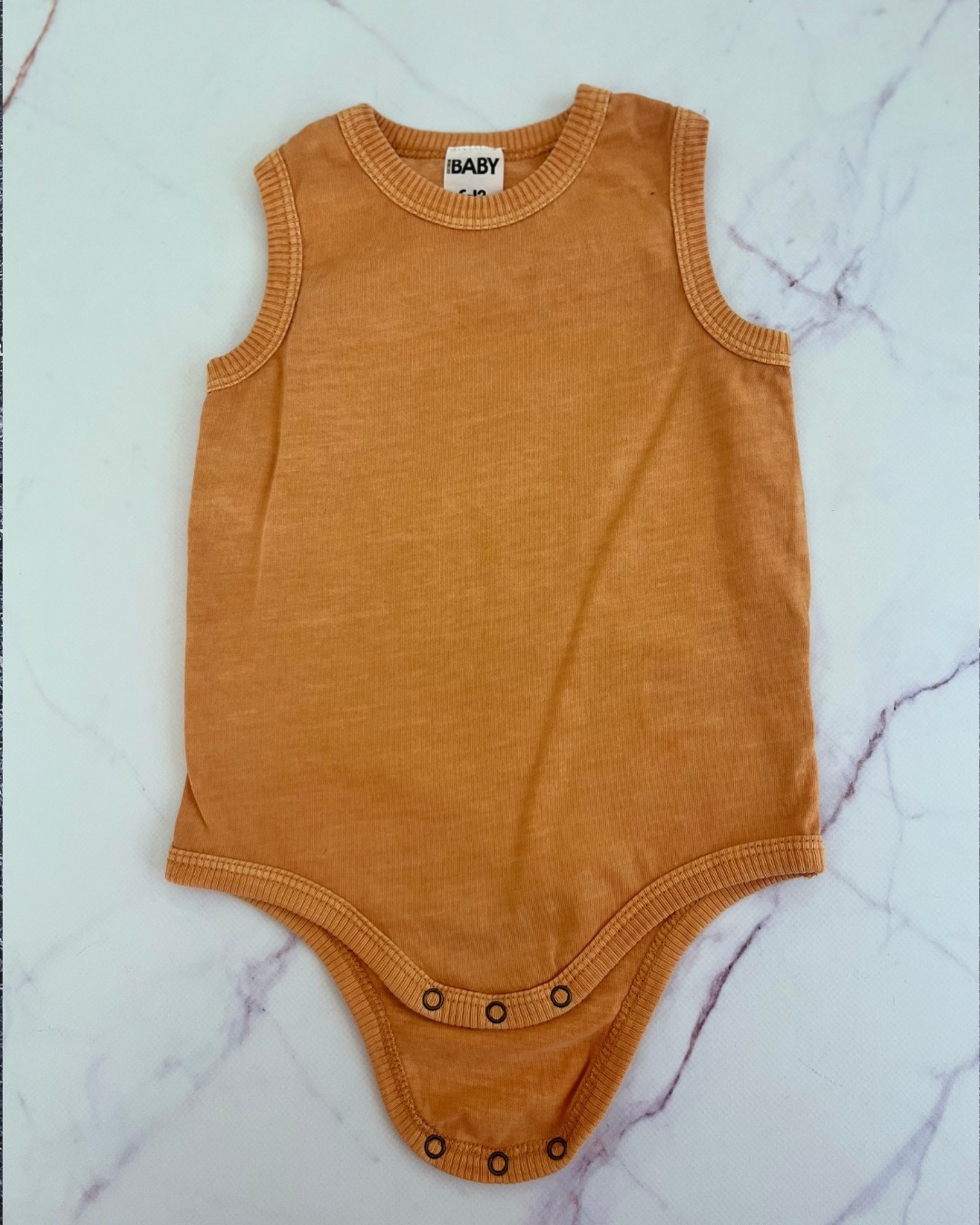 Cotton On orange baby grow 6/12M