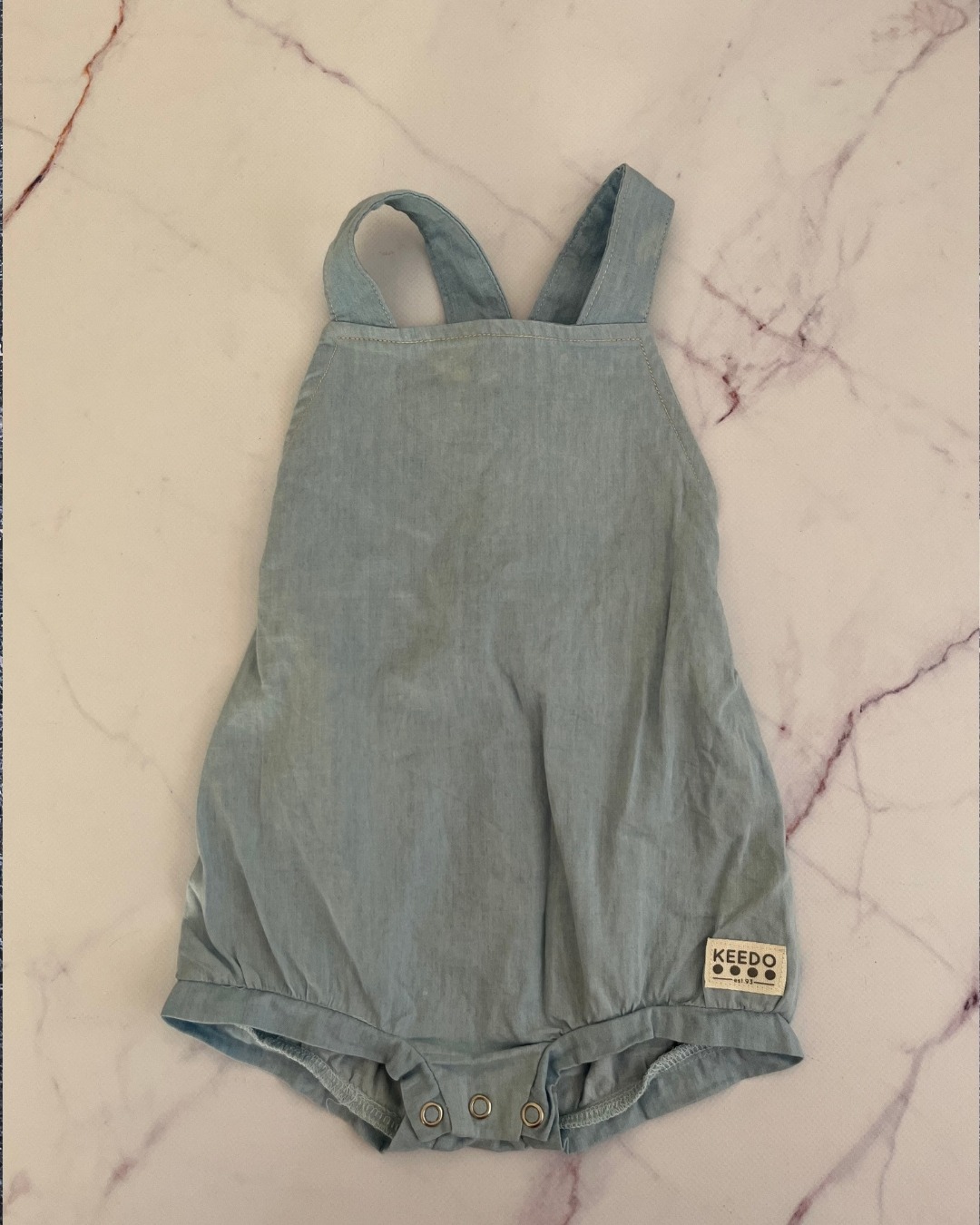 Keedo blue romper 6/12M