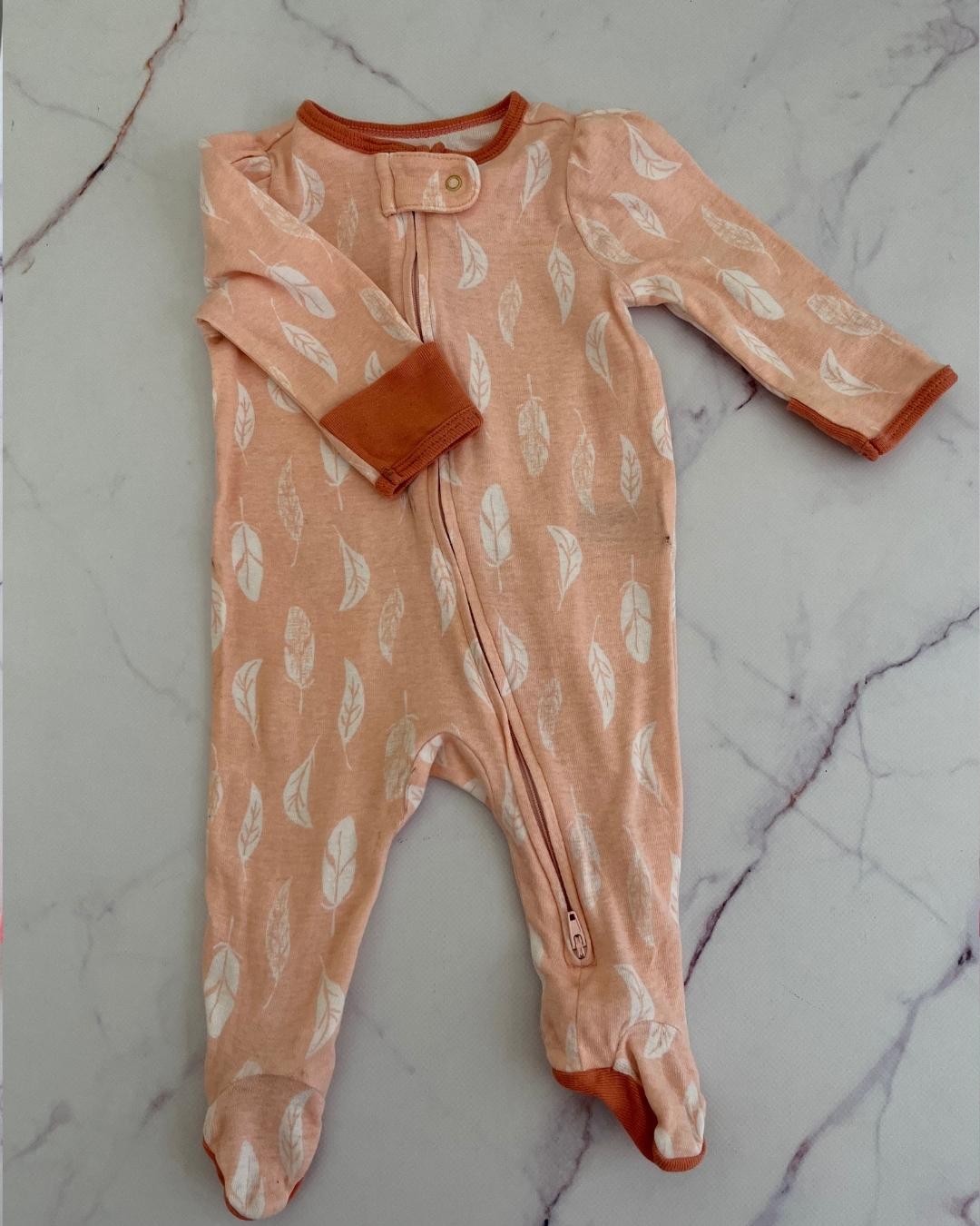 Cloud Island orange leaves onesie 0/3M