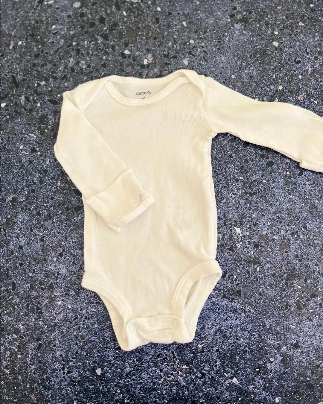 Carter's white long sleeve baby grow Newborn