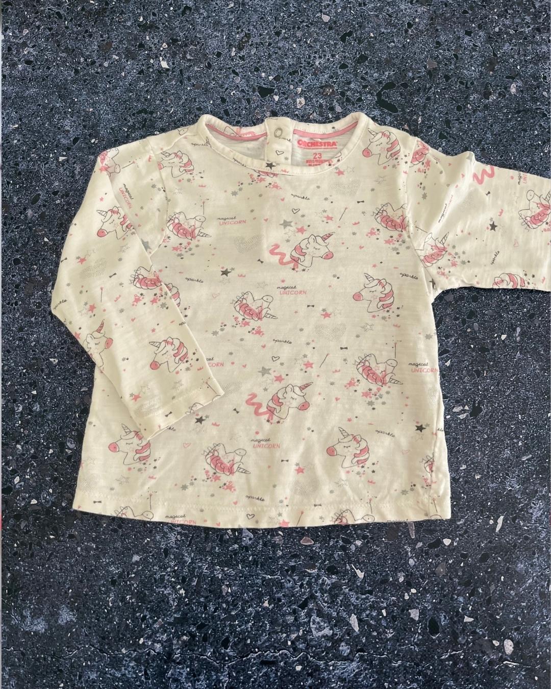 Orchestra white unicorn long sleeve T shirt 2Y