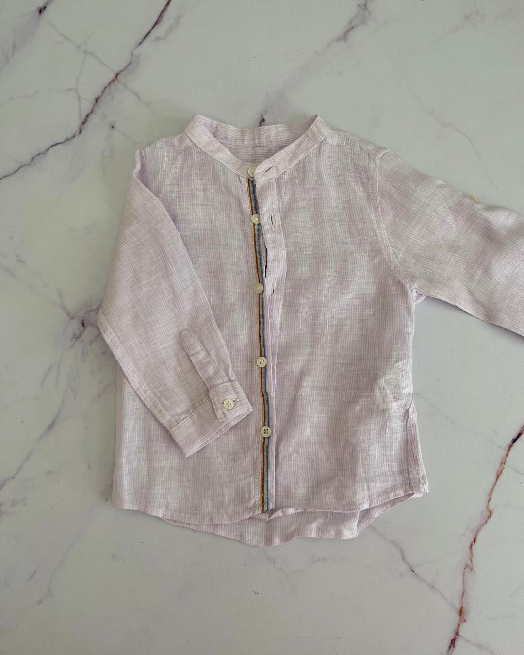 Zara light purple formal linen shirt 6/9M