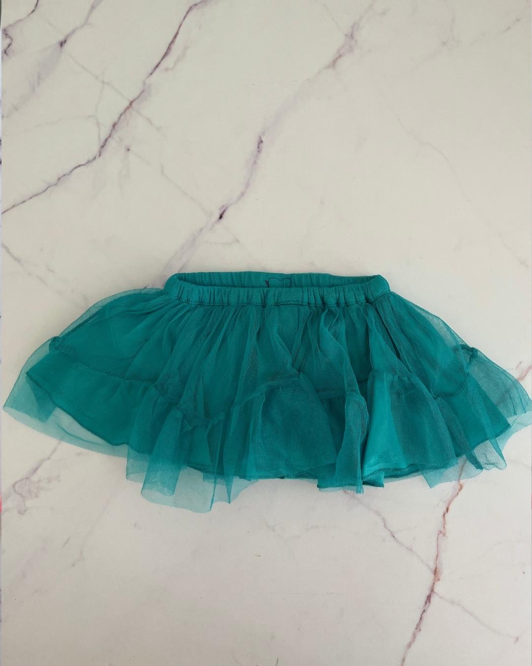 Naartjie green tulle skirt 12/18M