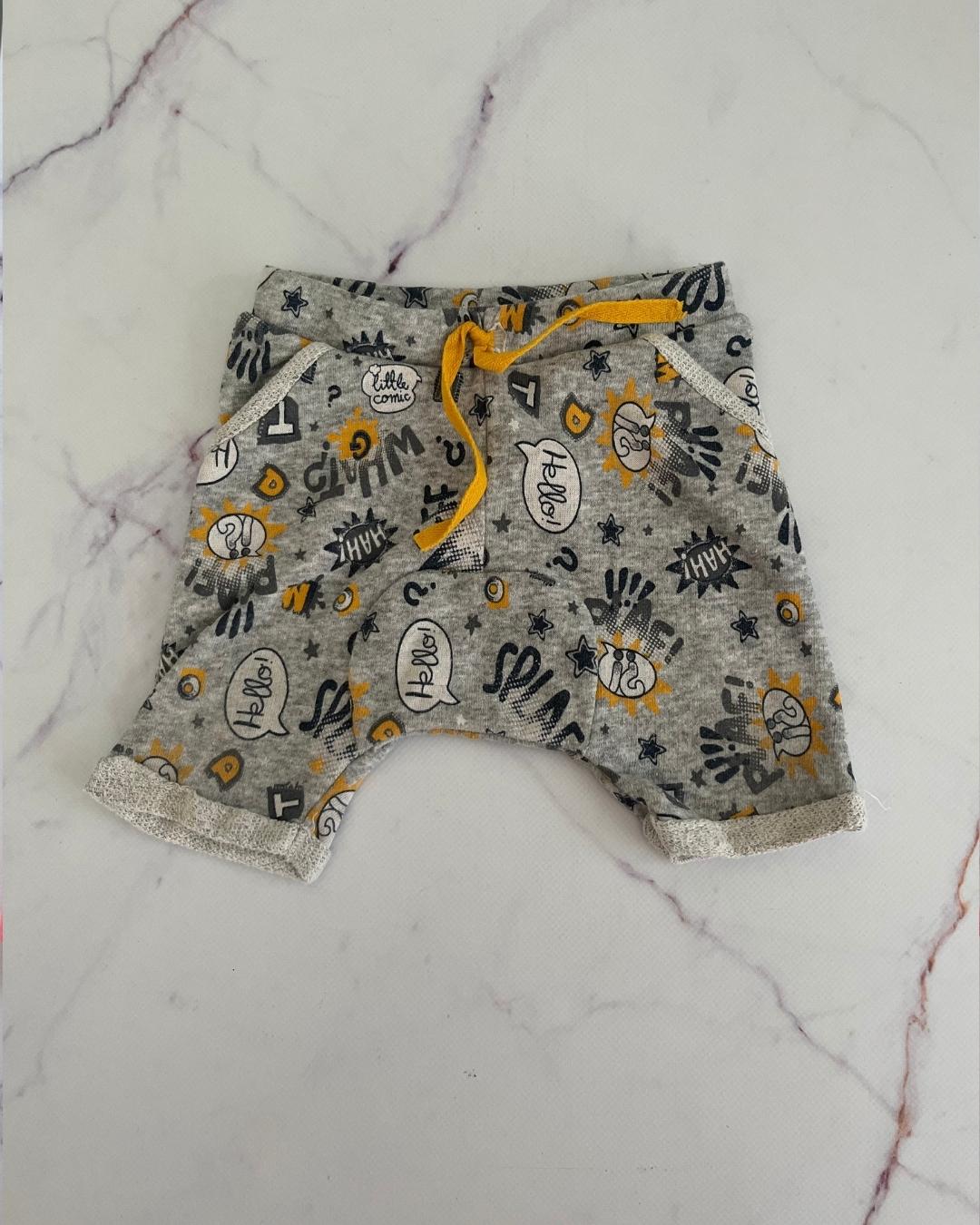 Orchestra grey comic pants with yellow trim 6M