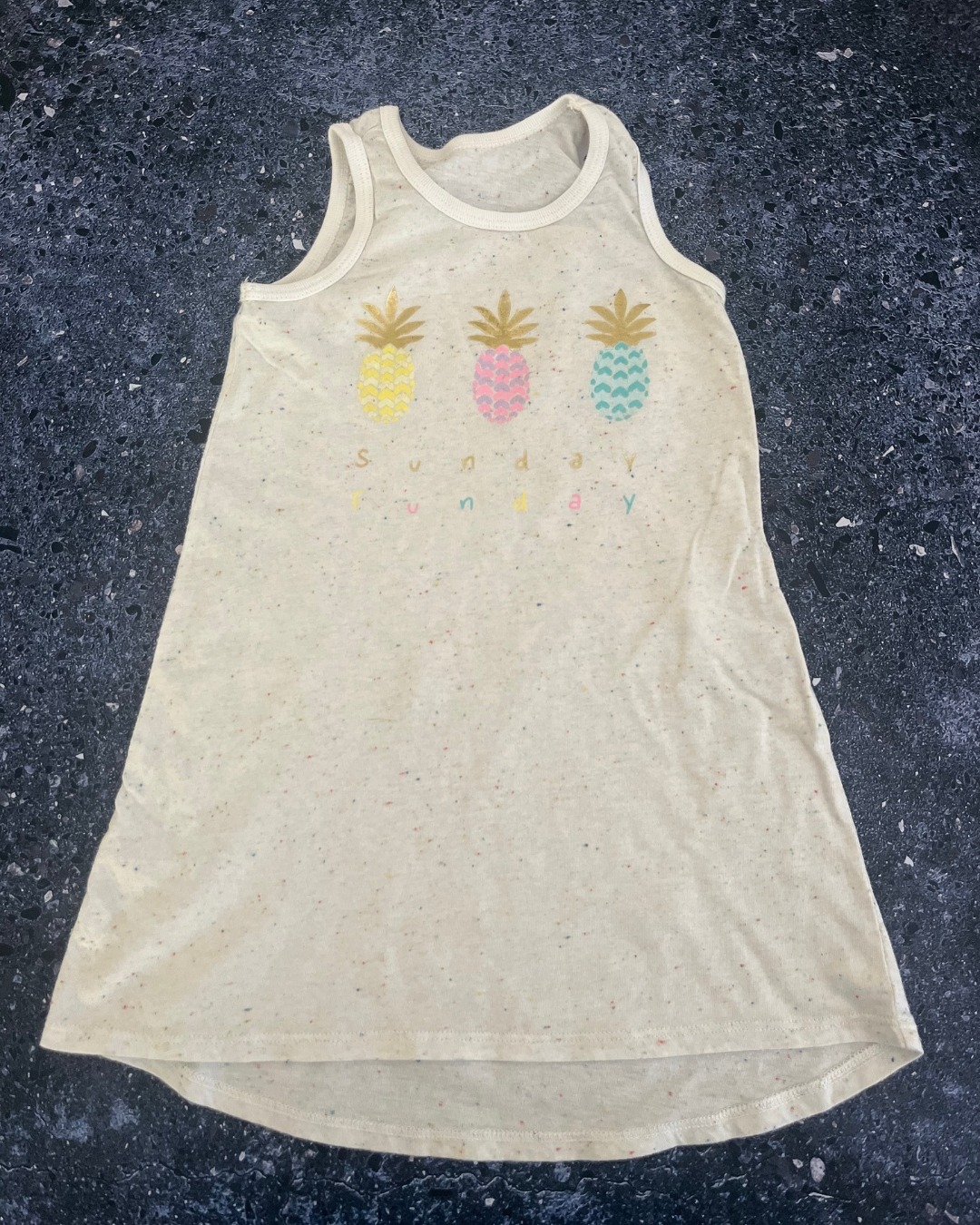 Woolworths Sunday Funday speckled pineapple dress 2/3Y