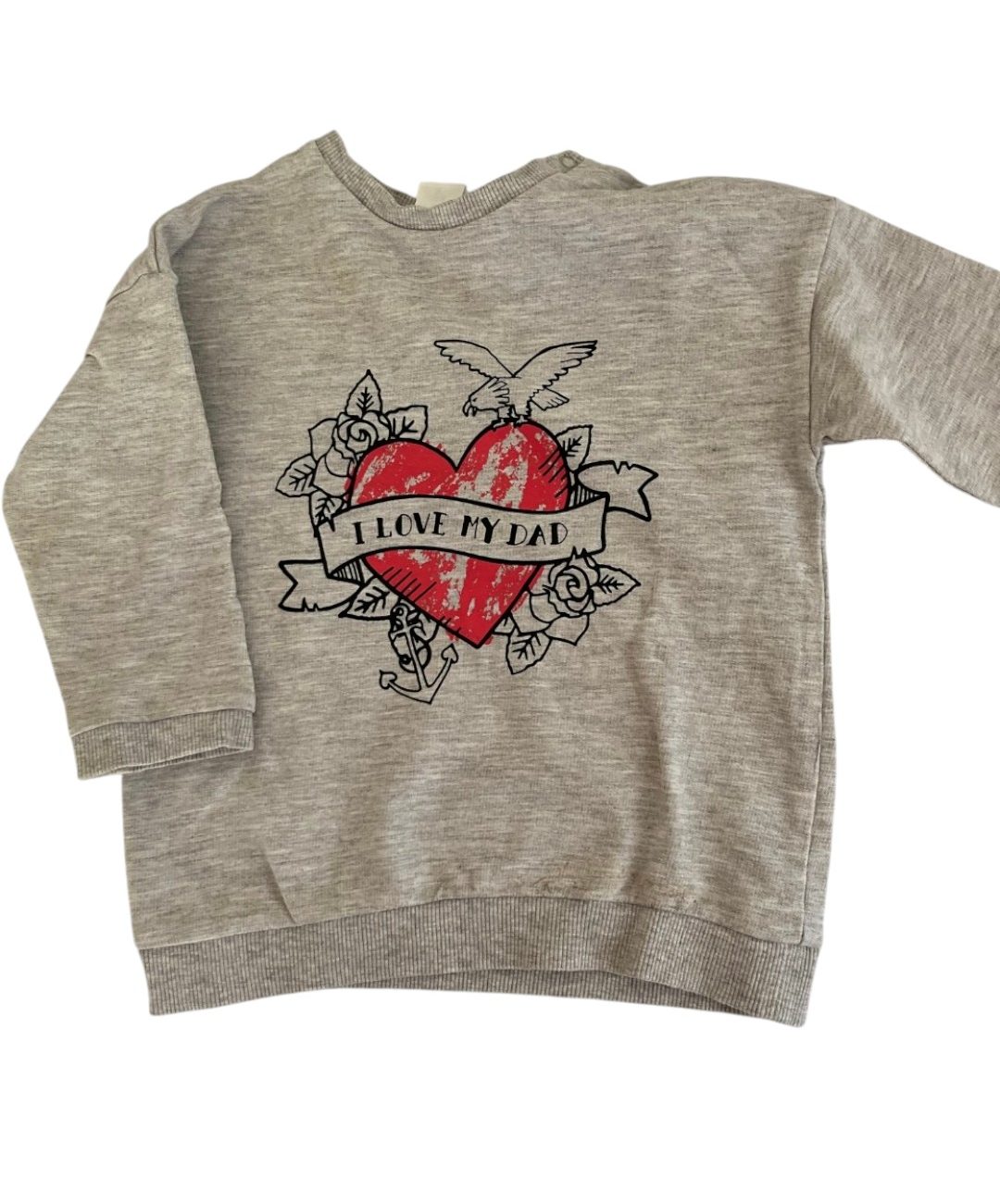 H&M grey 'I Love my Dad' sweater 12/18M