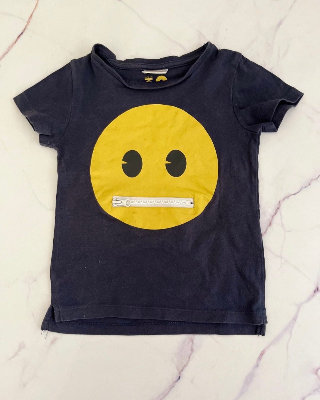 Cotton On blue emoji T shirt 3Y