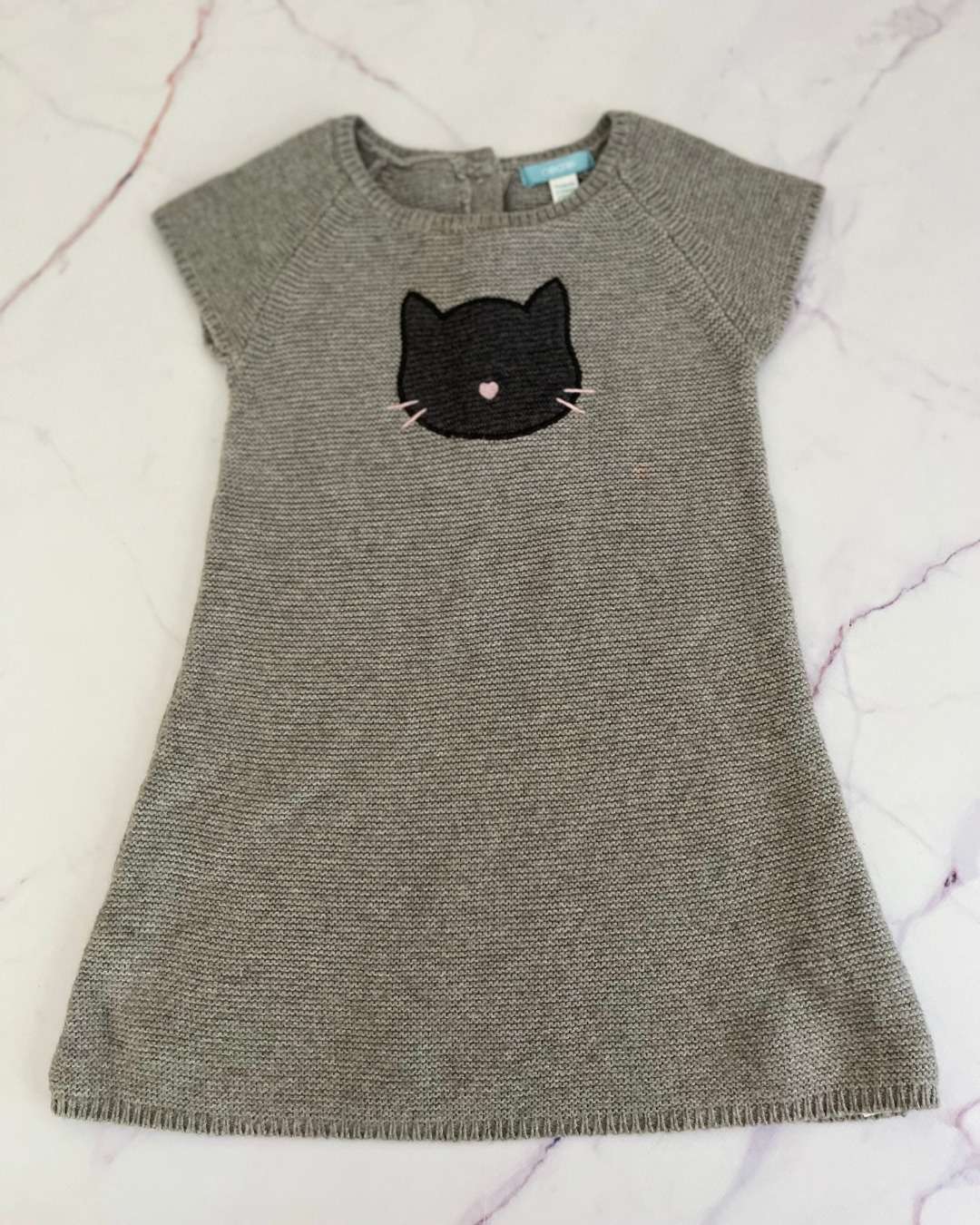 Obaibi grey knitted kitty dress 18-24M