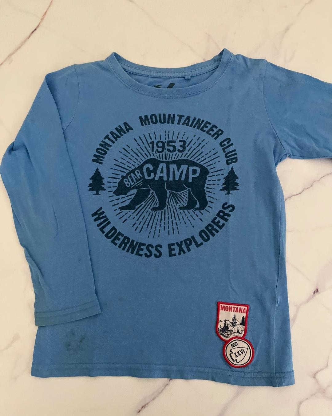Cotton On blue Montana Mountaineer Club long sleeve T shirt 6Y