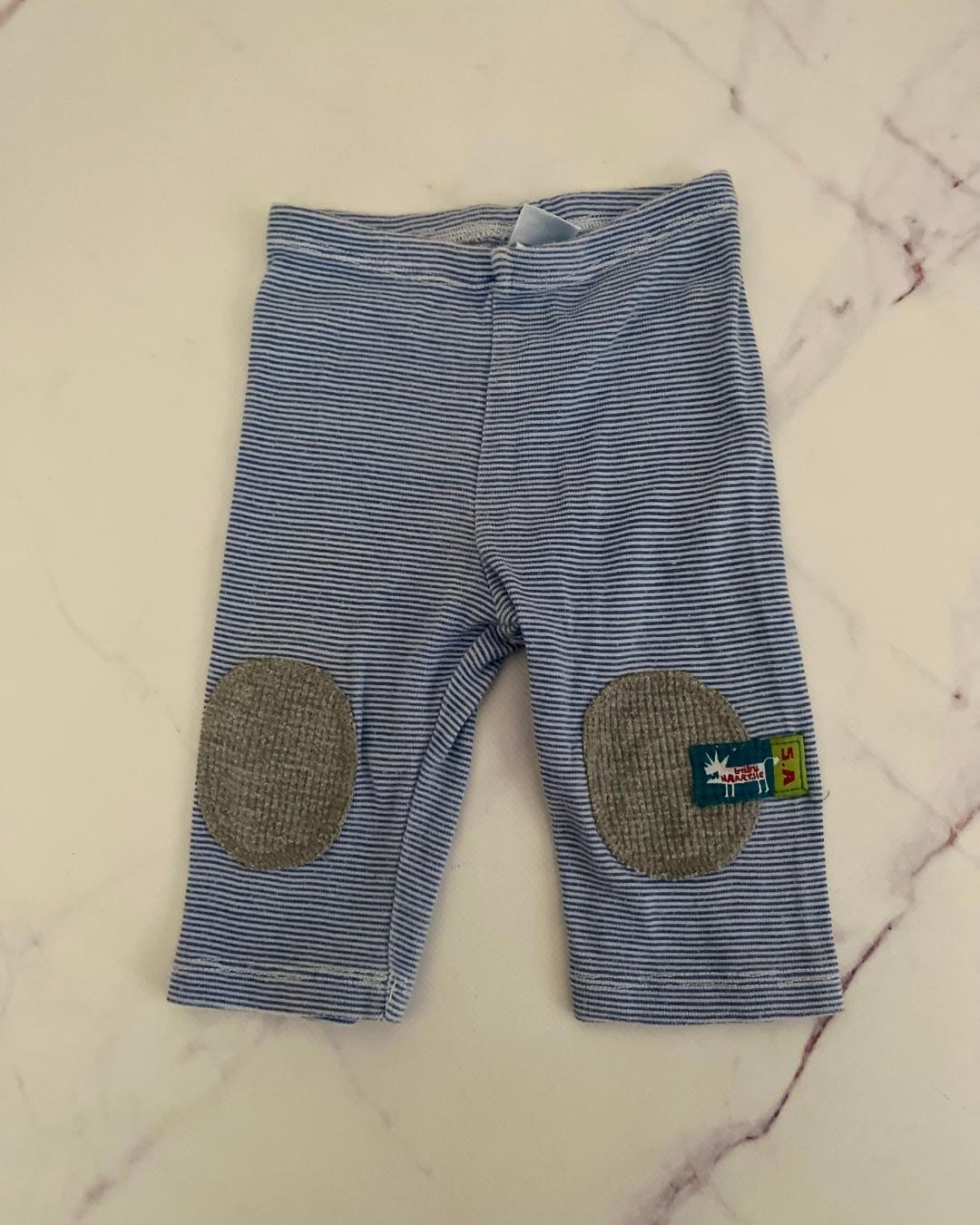 Naartjie blue striped pants with knee caps 0/3M