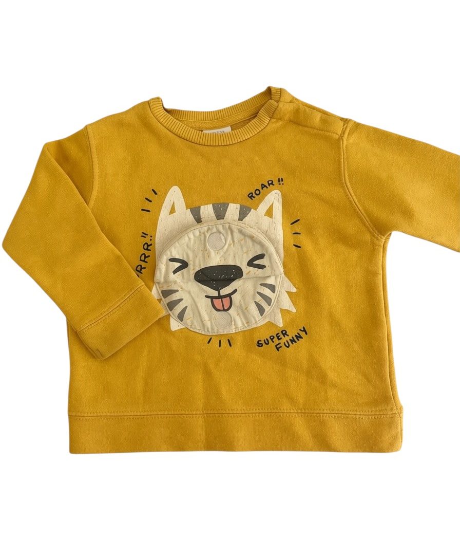 Zara yellow tiger sweater 18/24M