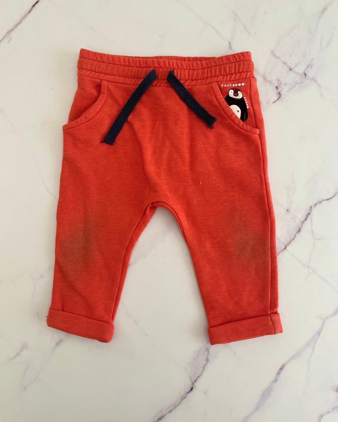 Keedo orange penguin pants 6/12M