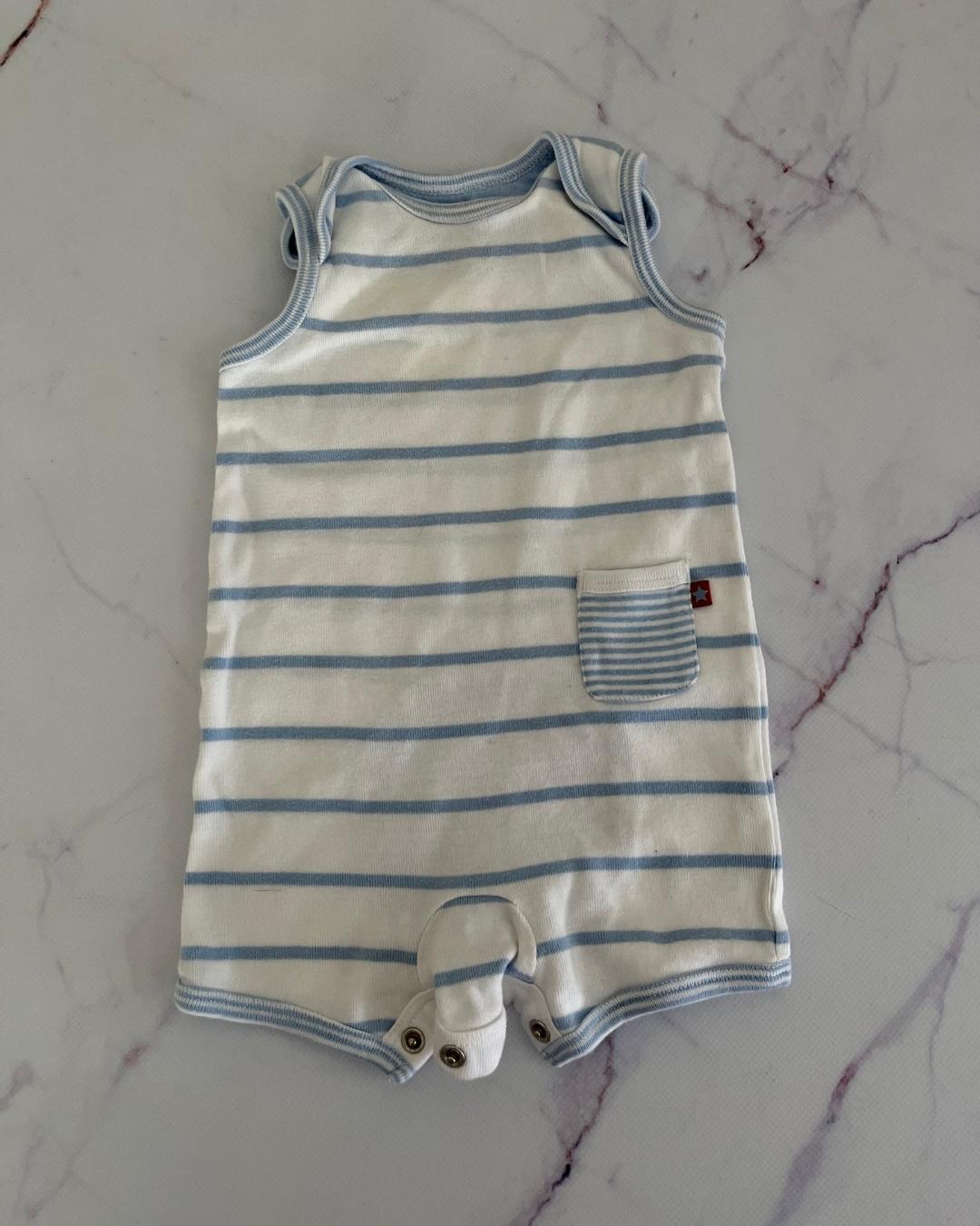 Mothercare blue and white striped rompers