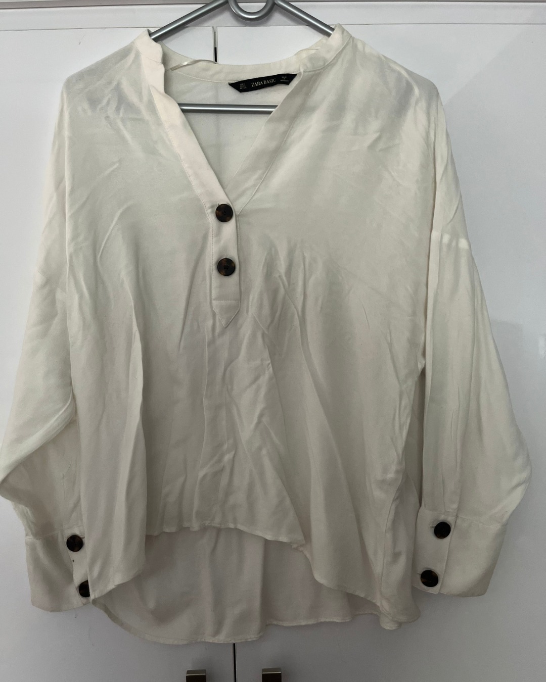 Zara white maternity long sleeve top Small