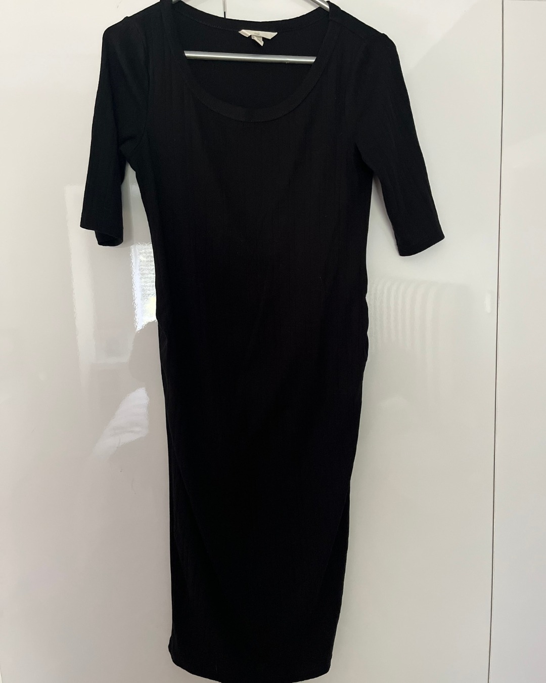 H&M black ribbed maternity dress Small