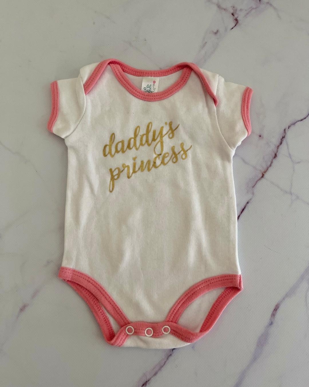 Oh Baby white baby grow with pink trim 0/3M