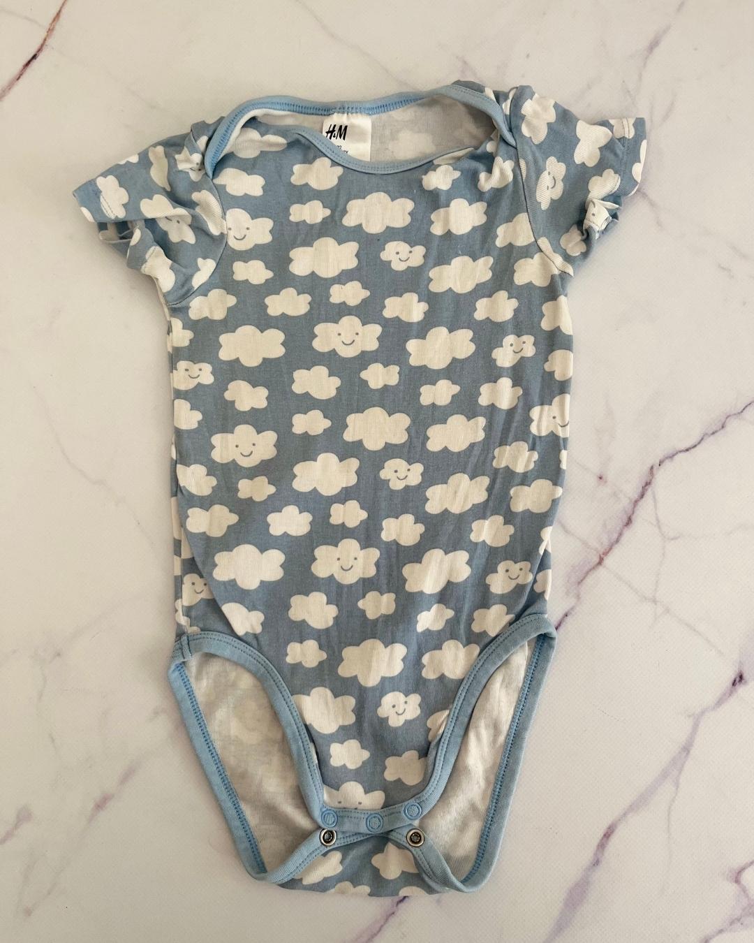 H&M blue clouds baby grow 18/24M