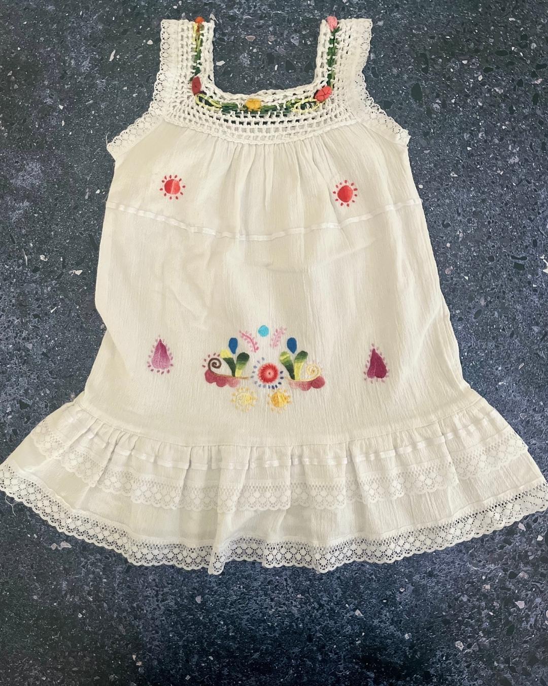 White embroidered dress 2Y