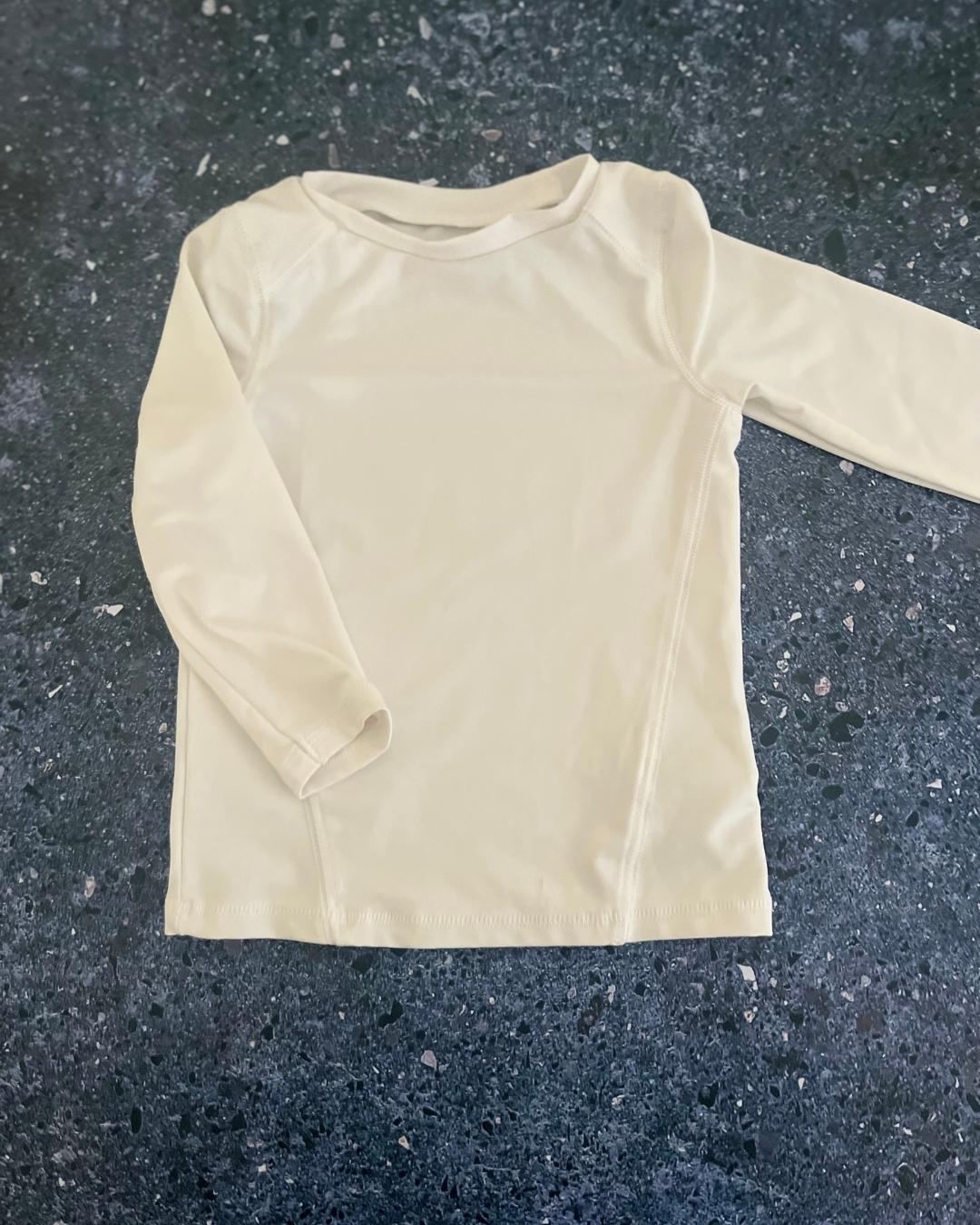 Cat & Jack white long sleeve rash vest 2Y