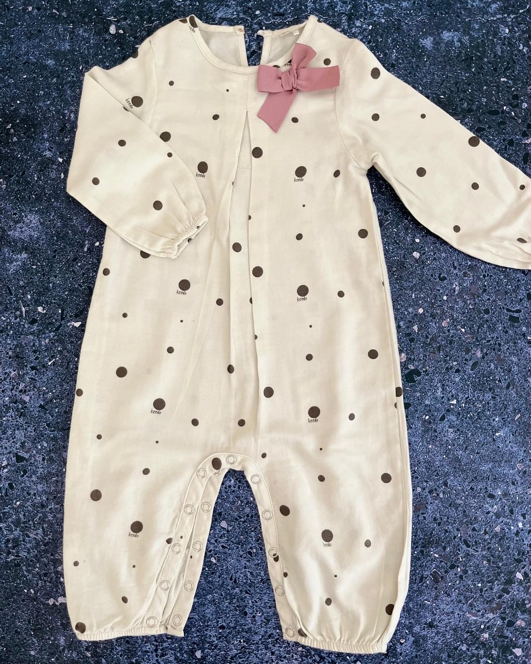 Keedo beige spotted onesie 9/12M