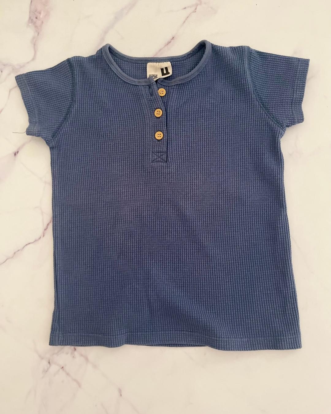 Cotton On blue waffle weave pajama set 4Y - Image 2