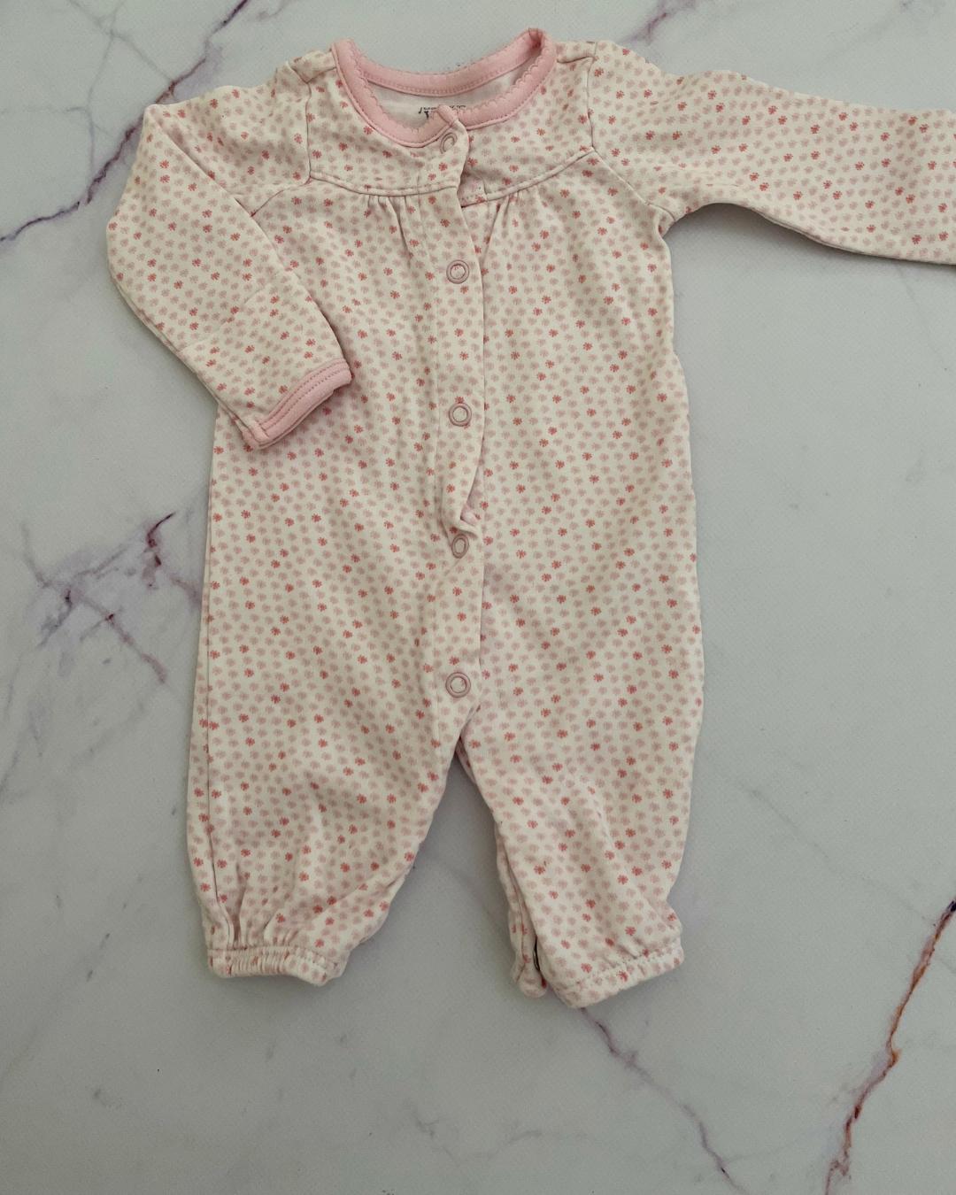 Carters white flower long sleeve baby grow Newborn