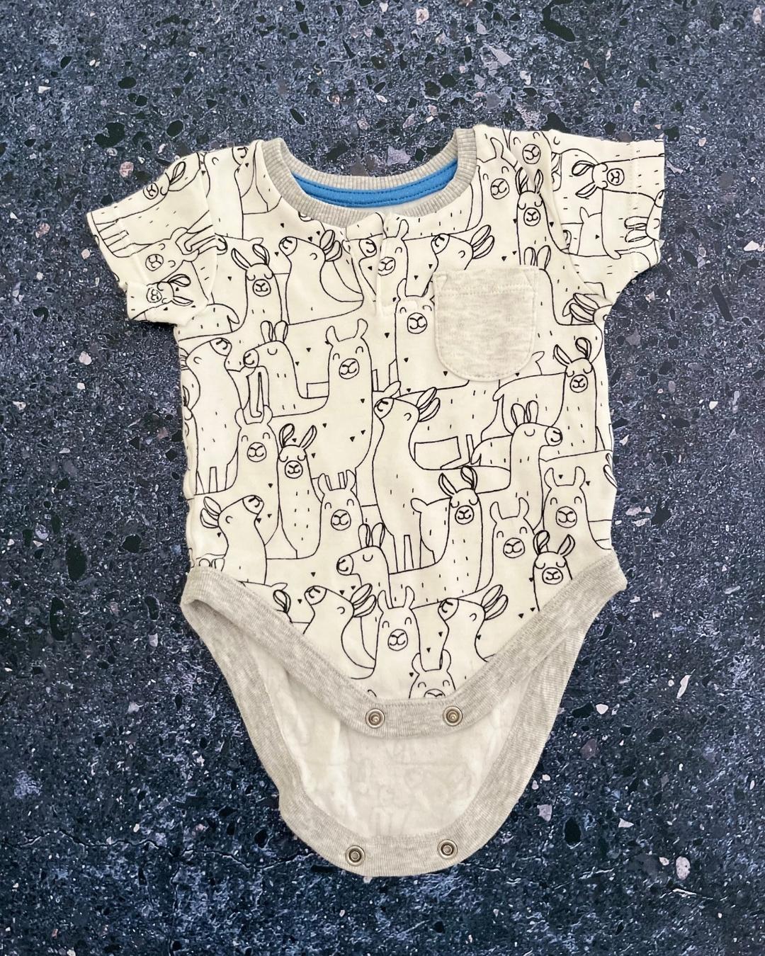George white llamas baby grow 0/3M